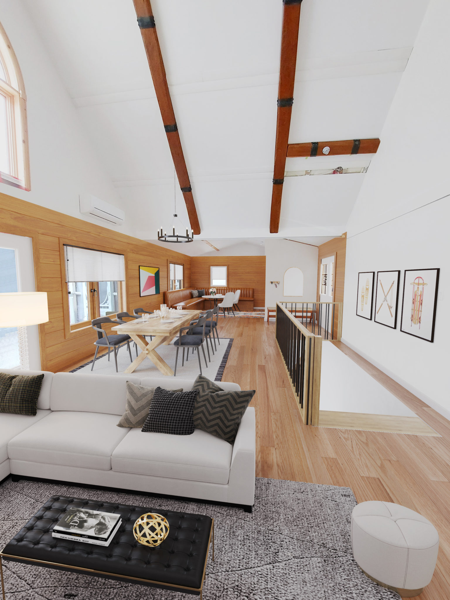 After open concept living room design