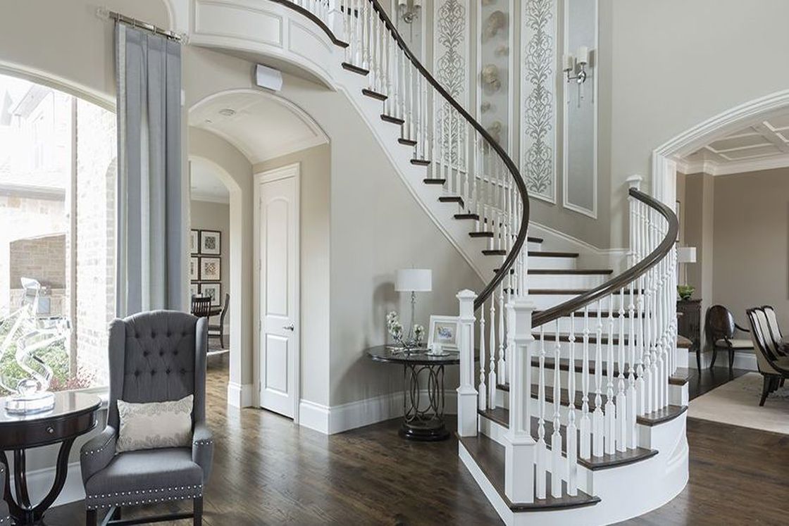 Elegant black and white staircase on a mansion